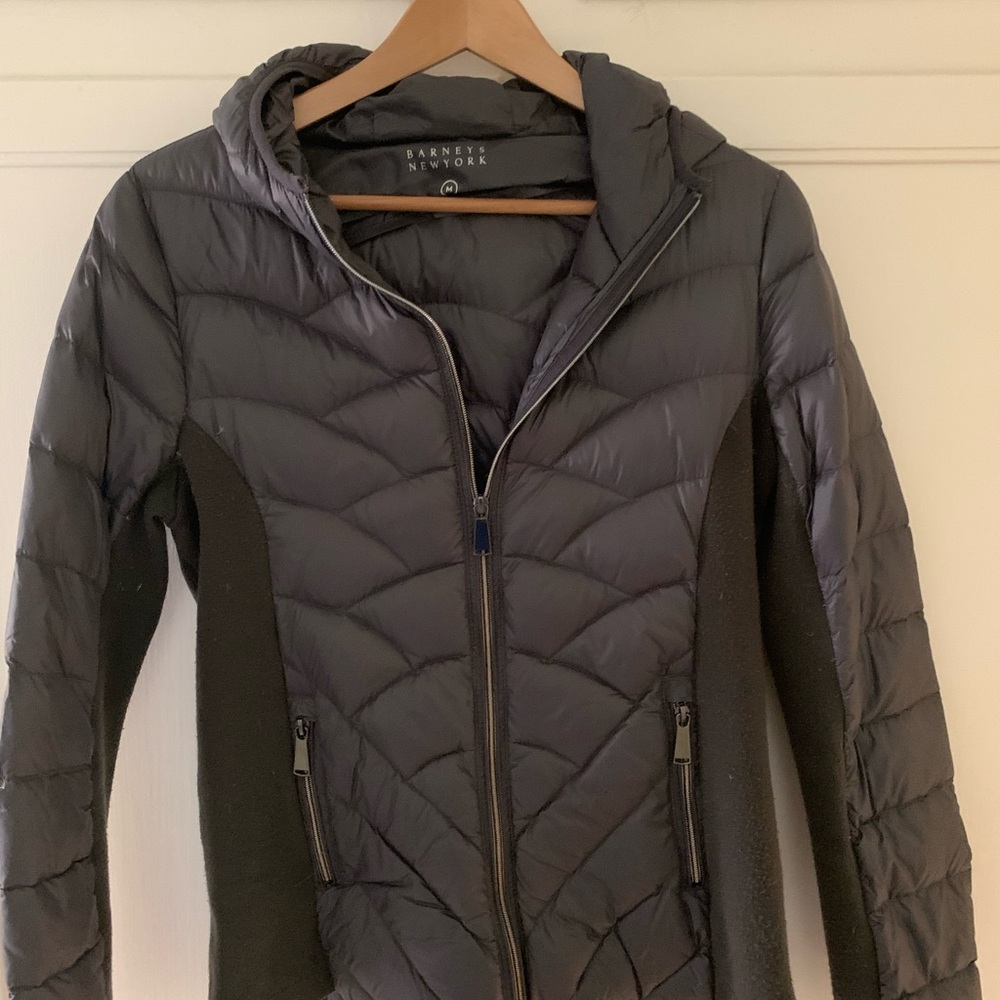 Barneys New York Women's Charcoal Puffer Jacket